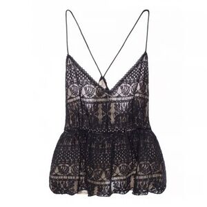 All Saints Black Lace Camisole